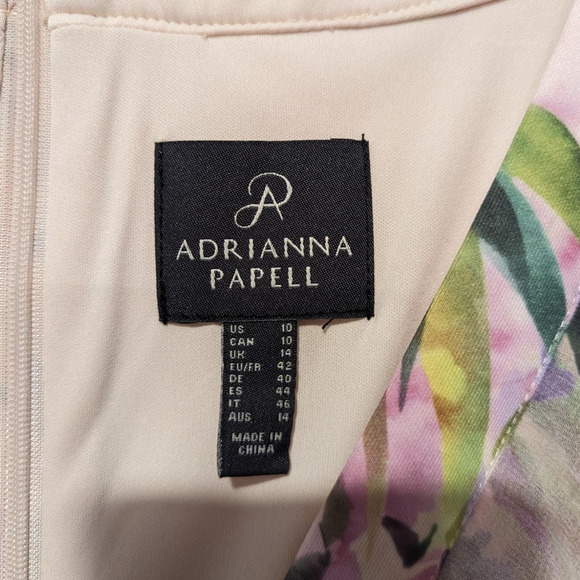 Adrianna Papell Floral Ruffled Faux Wrap Midi Dress - Picture 7 of 7